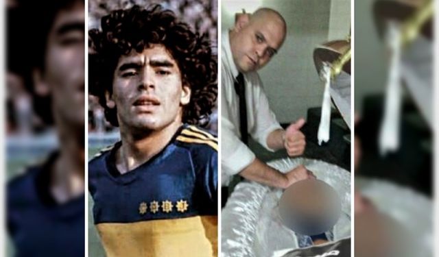 Maradona'nın naaşıyla fotoğraf çektirdiler!