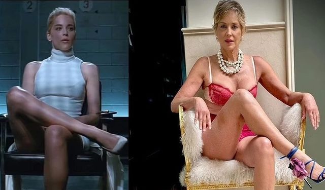 Sharon Stone'dan 32 yıl aradan sonra 'Temel İçgüdü' pozu geldi.