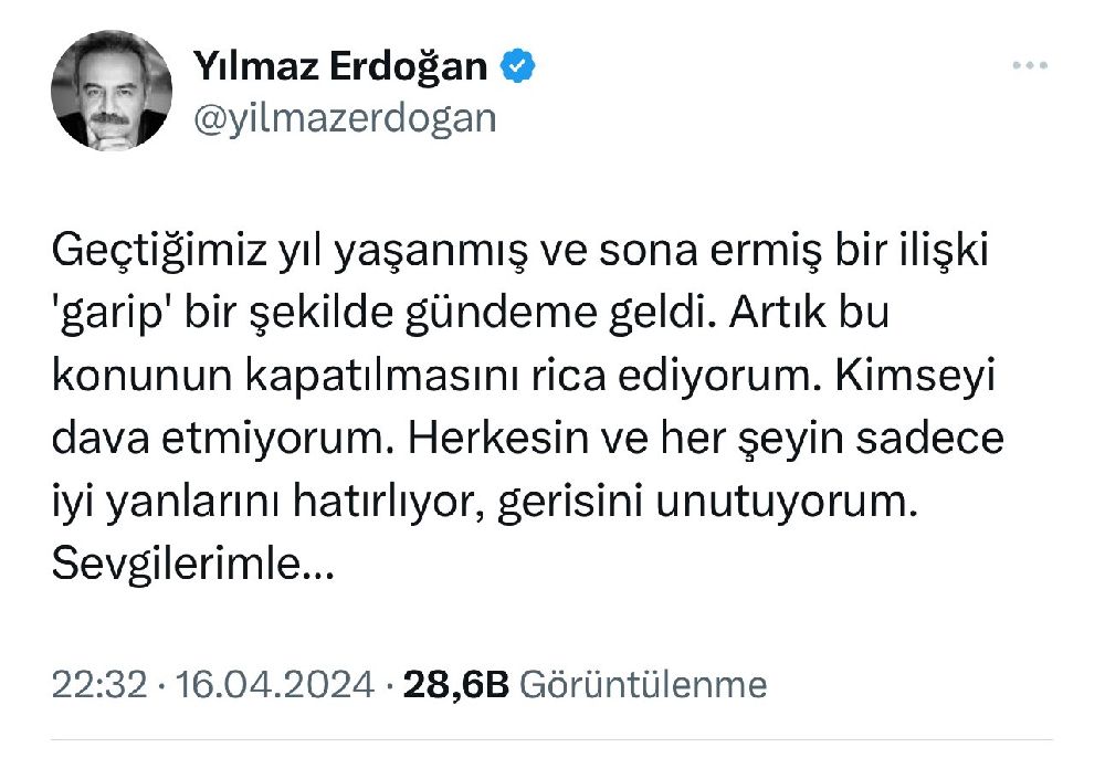 Yilmaz Erdogan Aciklama