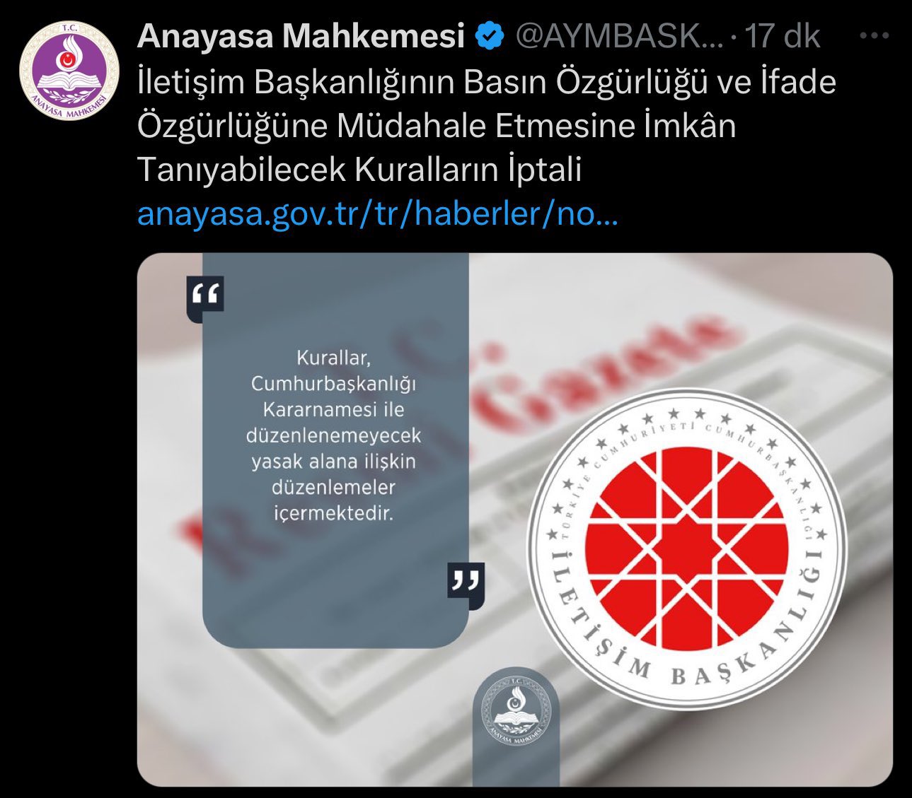 Anayasa Mahkemesi X Açıklaması 2.8.2024