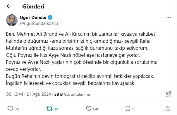 Ugur Dundar 21.8.2024 X