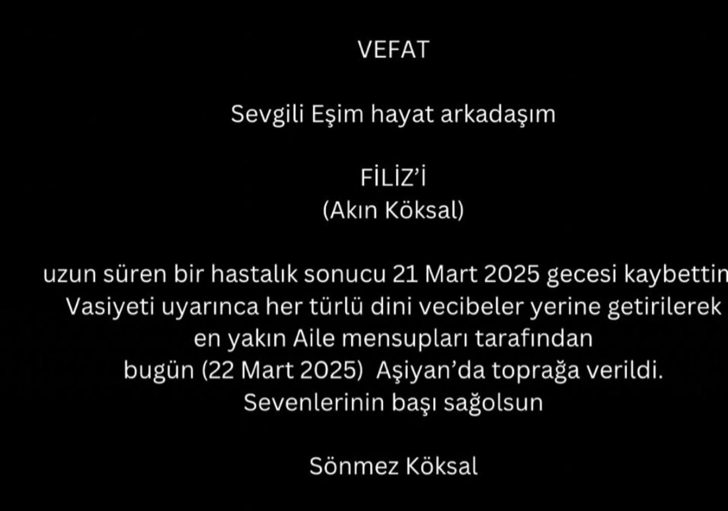 Filiz Akın Sönmez Köksal Açıklama