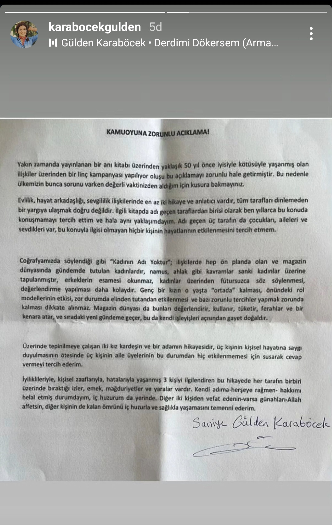 Gulden Karabocek Kamuoyu Duyurusu 8.5.2025