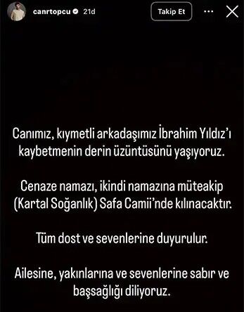Ibrahim Yıldız Caner Topçu Açıklama