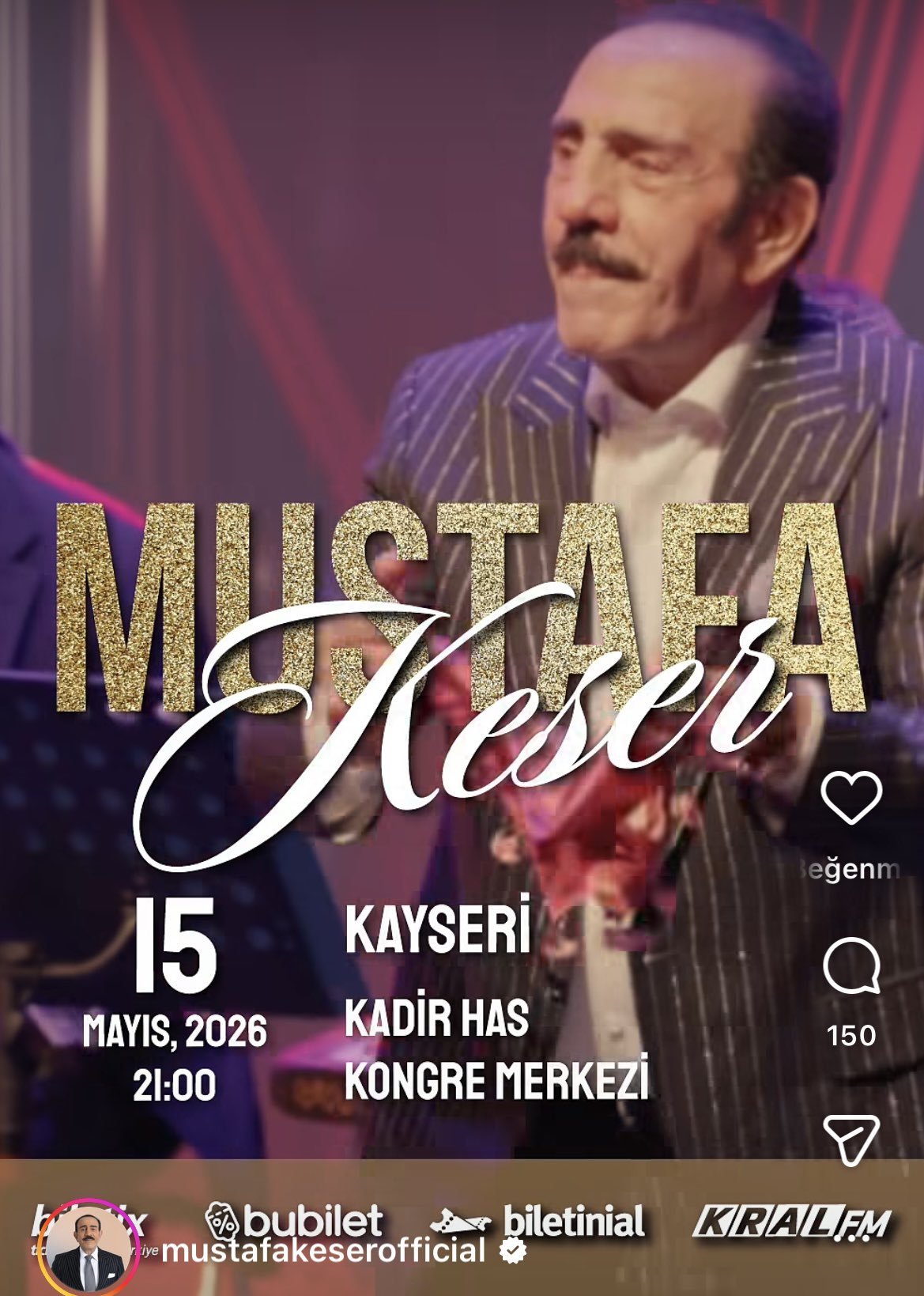 Mustafa Keser 15 Mayıs 2026 Konser Afişi