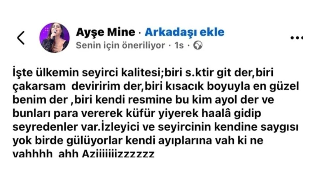 Ayşe Mine Sosyal Medya Aciklamasi